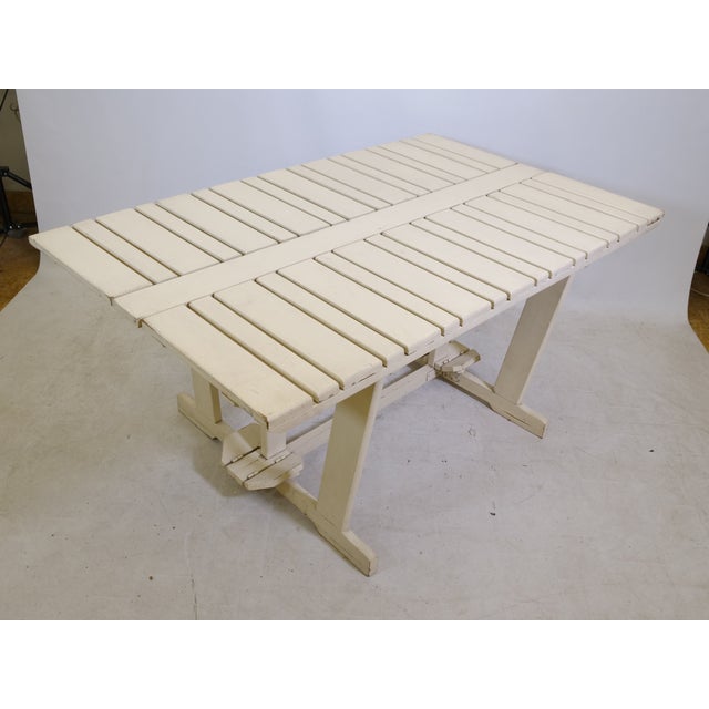 Wood Mid-Century Folding Wooden Riviera Garden Table from Triconfort, 1970s For Sale - Image 7 of 11