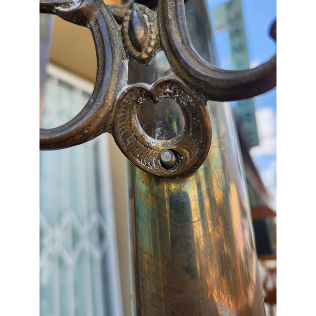 Vintage Brass Hall Tree With Mirror and Console For Sale In Los Angeles - Image 6 of 7