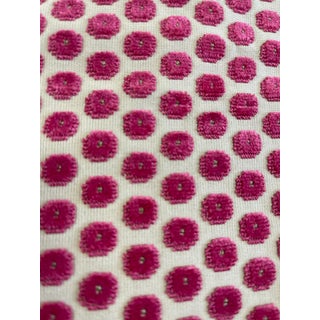 Contemporary F. Schumacher Raspberry Cut Velvet- 1.5 Yards For Sale