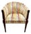Vintage Velvet Striped Barrel-Back Accent Chair For Sale