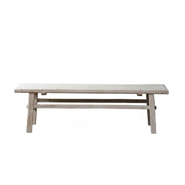 Shabby Chic Matthew Izzo Home Rustic Elm Wood Coffee Table For Sale - Image 3 of 4