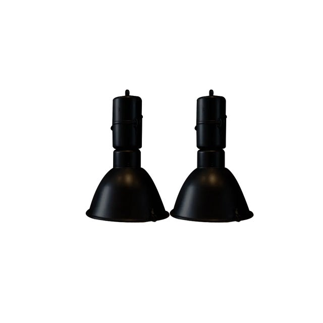 Industrial Corner Lights in Black, Set of 2 For Sale