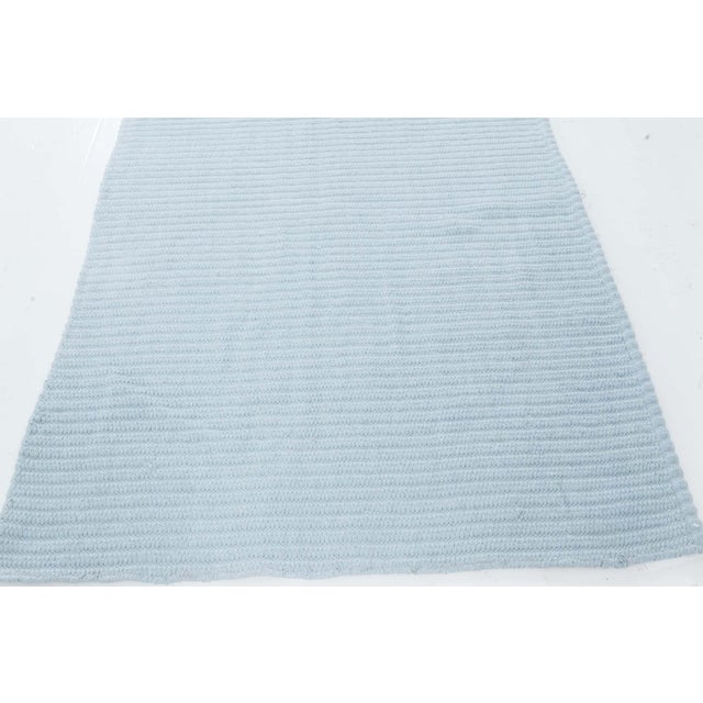 Textile Modern Custom Flat Weave Runner – Light Blue Elegance by Doris Leslie Blau For Sale - Image 7 of 8