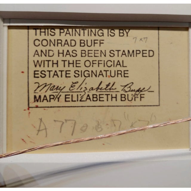 Conrad Buff - Hard Edge in Yellow, Black & Blue -Modernist Oil Painting For Sale In Los Angeles - Image 6 of 8