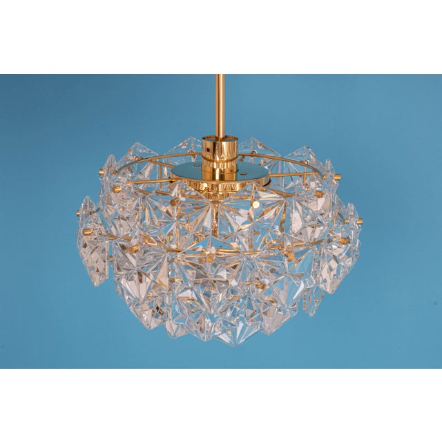 Petite German Brass and Crystal Glass Chandeliers by Kinkeldey, 1970s For Sale - Image 15 of 16