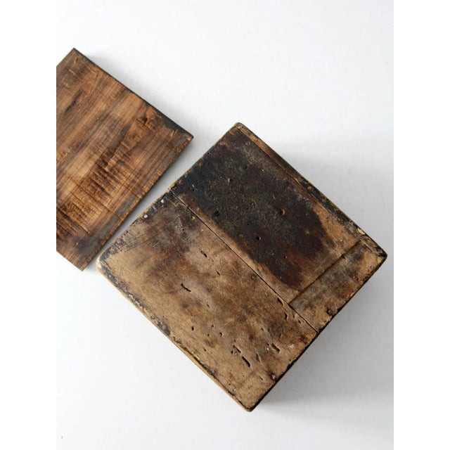 Vintage Painted Wooden Slide Top Box For Sale - Image 9 of 10