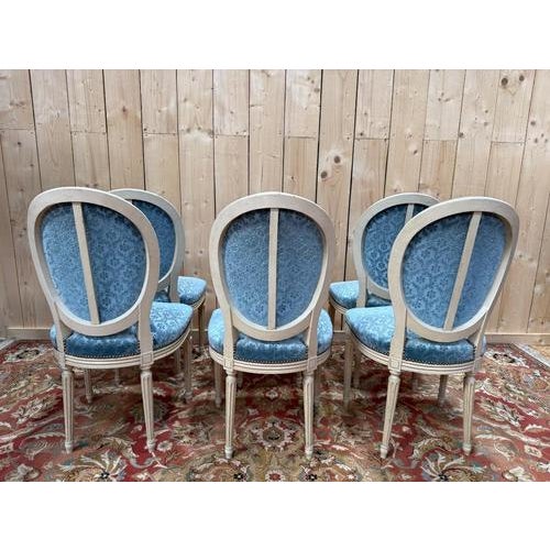 Louis XVI Medallion Chairs, Set of 6 For Sale - Image 3 of 4