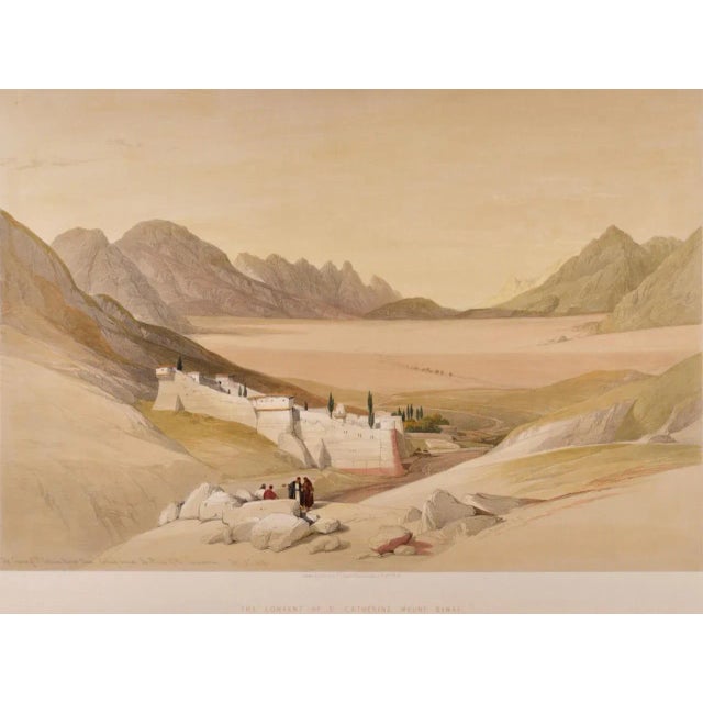 This is an original 19th century hand-colored lithograph entitled "Convent of St. Catherine Mount Sinai Looking Towards...