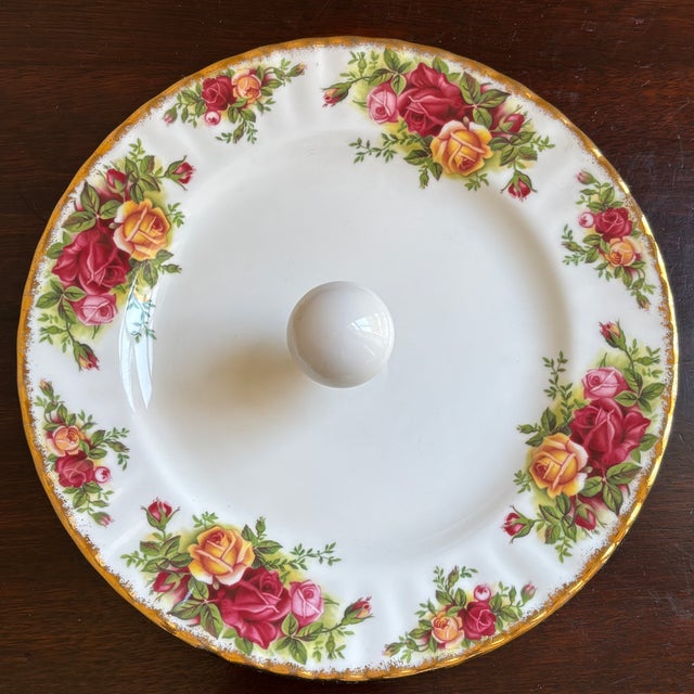 Vintage English Bone China Handled Serving Plate For Sale - Image 10 of 13