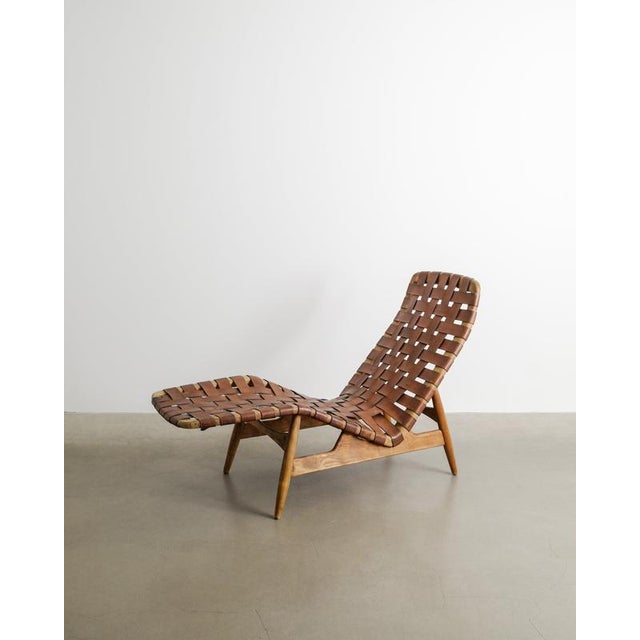 Wood Early Mid-Century Danish Wooden Chaise Lounge by Arne Vodder for Bovirke, 1950s For Sale - Image 7 of 7