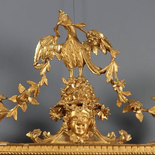 Neoclassical Style Mirror in Carved Gilded Wood For Sale - Image 4 of 12