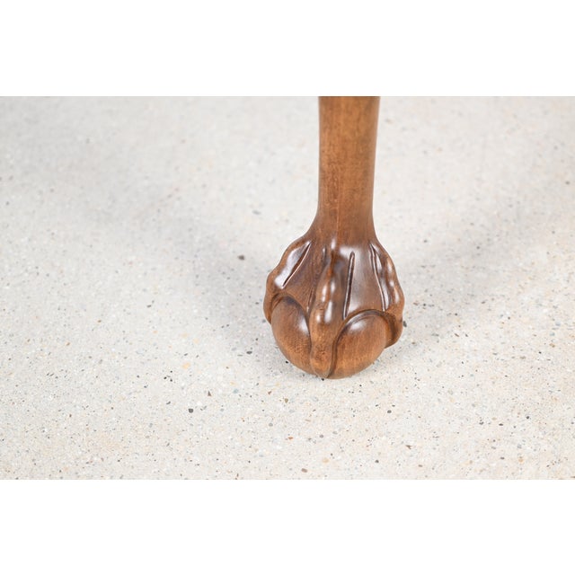 Baker Furniture Chippendale Style Console Table in Banded Cherry With Burled Drawer Fronts For Sale - Image 12 of 13