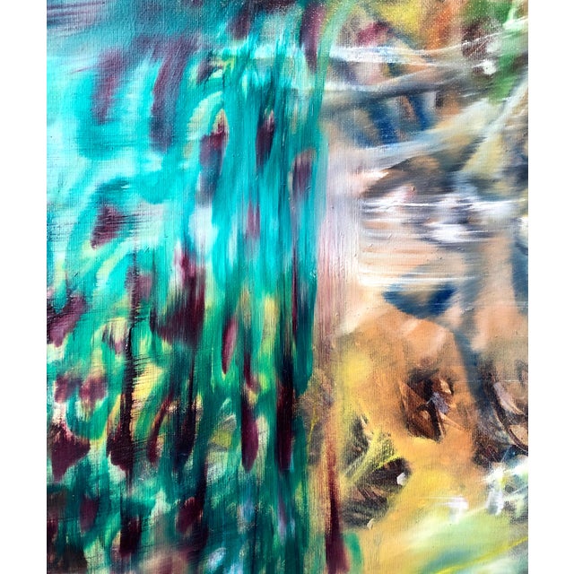 Abstract Expressionism Nachume Miller, Untitled Dynamic Colorful Abstract Expressionist Oil Painting, Israeli-American, 1996 For Sale - Image 3 of 8