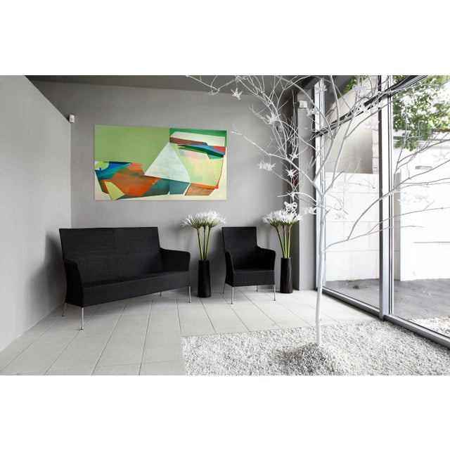 Acrylic on Polyester Edition: Unique, Unframed. Like sbc 169 and 204, this painting applies acrylic to a polyester canvas,...