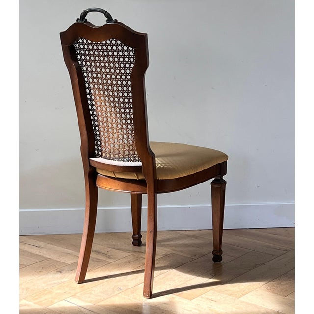 Antique Carved Wood & Cane Dining Chair For Sale In Los Angeles - Image 6 of 12