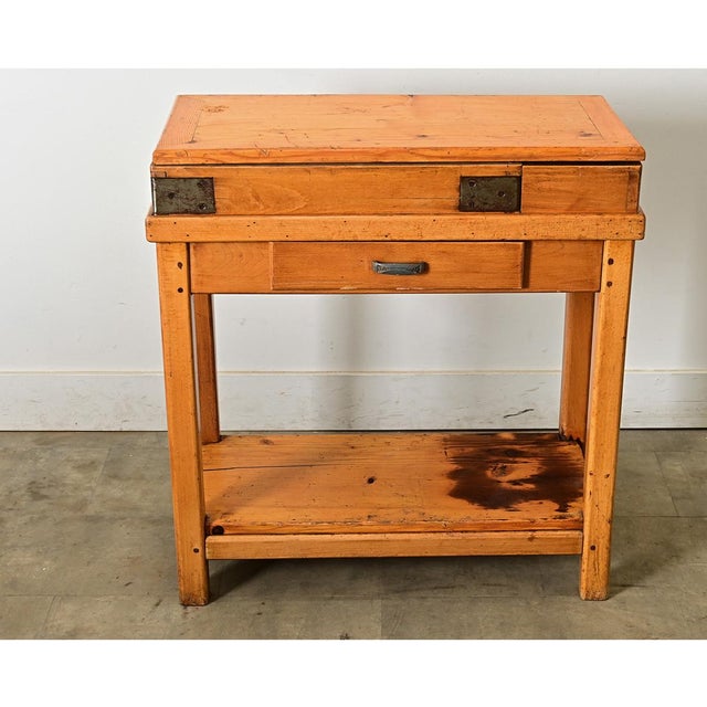 Wood French 19th Century Butcher Block Table With Lid For Sale - Image 7 of 14