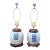 Vintage Chinoiserie Blue & White Double Happiness Ginger Jar Table Lamps - Almost a Pair For Sale