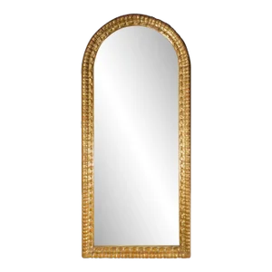 Early 19th Century Antique Italian Baroque Style Gold Gilt Oval Vertical Mirror