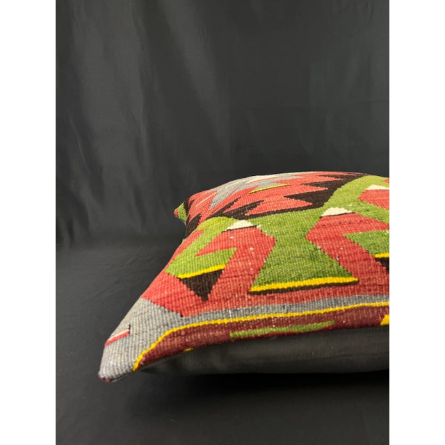 Mid 20th Century Turkish Kilim Pillow Cover For Sale - Image 4 of 5