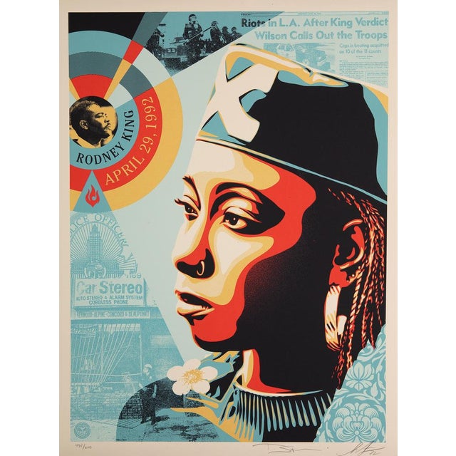 Shepard fairey aka obey giant (1970) eyes on the king verdict original color screen print signed and dated 2022 in pencil...