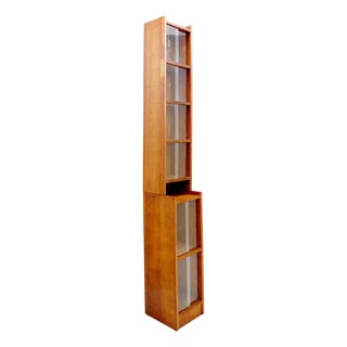 Tall Vintage Glazed Bookcase, 1960s For Sale