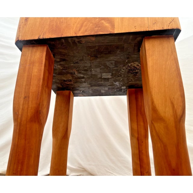 Vintage Butchers Block Carving Kitchen Table Solid 14" Thick End Cut Maple Slab For Sale - Image 12 of 12