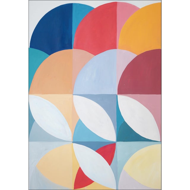 Bauhaus 2026, Perpetual Transitions, Bauhaus Movement Triptych, Original Painting in Vivid Tones by Natalia Roman For Sale - Image 3 of 11
