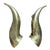 Pair of Contemporary Custom Brass Horn Hardware Doorknob Pulls For Sale