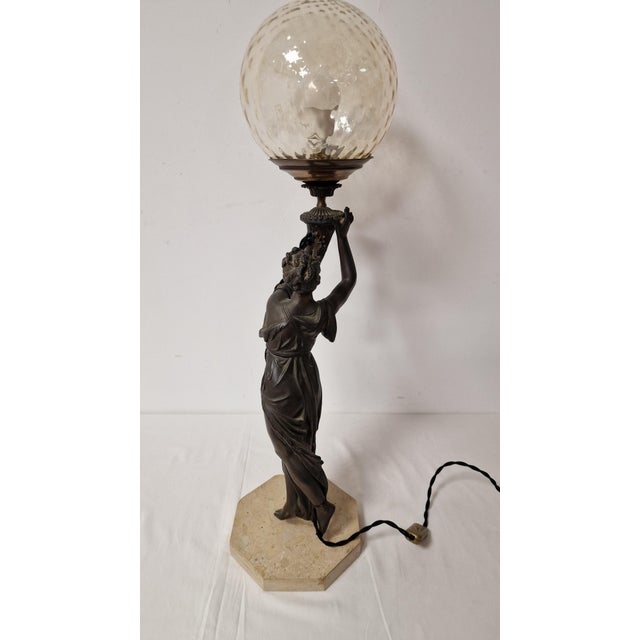Glass Art Deco Table Lamp, 1930s For Sale - Image 7 of 17