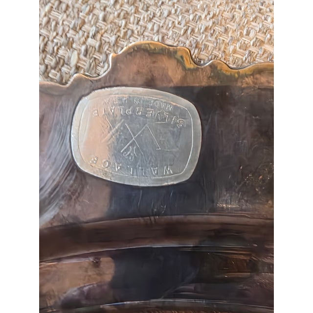 1960s Fine Baroque Pattern Silver Plated Mirrored Plateau by Wallace For Sale - Image 5 of 10
