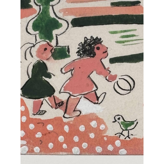 Thérèse Hummel, Place Des Vosges, 20th Century, Watercolor For Sale - Image 4 of 11