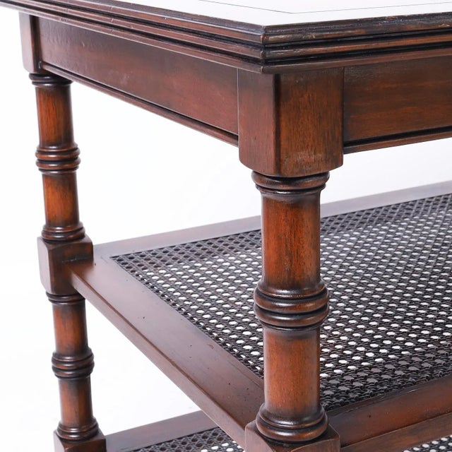 Pair of Three Tiered Walnut Stands or Tables For Sale In West Palm - Image 6 of 11