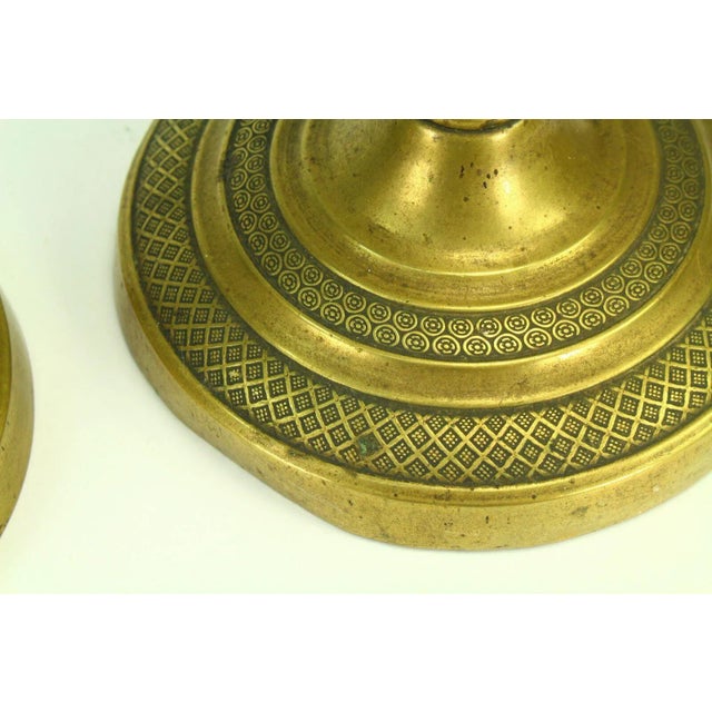 1810 First Empire French Brass Candle Holders - a Pair For Sale - Image 9 of 10