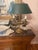 Vintage French Empire Style Brass Bouillotte Table Lamp With Green Tole Shade For Sale - Image 4 of 12