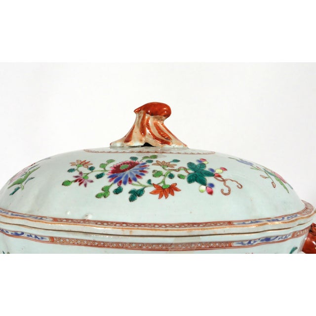 18th-Century Chinese Export Porcelain Double Peacock Pattern Soup Tureen, Cover & Stand For Sale - Image 17 of 18