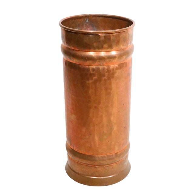 Handmade copper umbrella, or cane stand made in Turkey by noted metalworker Nicki Yassaman, circa 1970's. The piece...