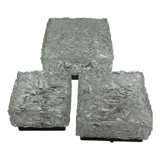 Murano Glass Tris Ceiling Lights by Ercole Barovier for Barovier & Toso, 1950s, Set of 3 For Sale