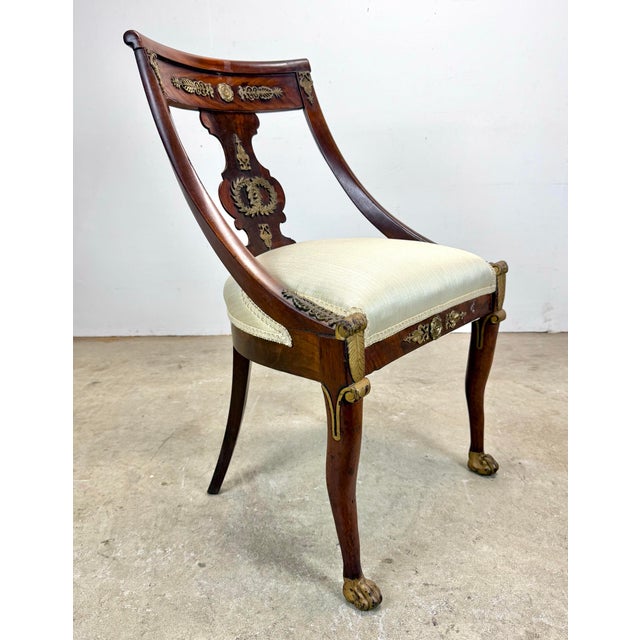 Antique French Empire / Directoire Mahogany Side / Dining Chairs Restored For Sale - Image 9 of 12