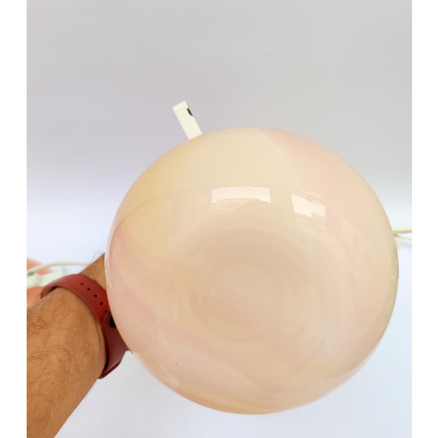 Italian Pink Murano Glass Lamps, 1980s, Set of 2 For Sale - Image 10 of 13