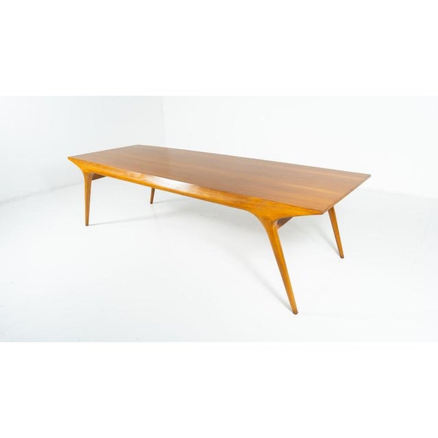 1950s Large Mid-Century Walnut Dining Table from Carlo De Carli, 1950s For Sale - Image 5 of 18