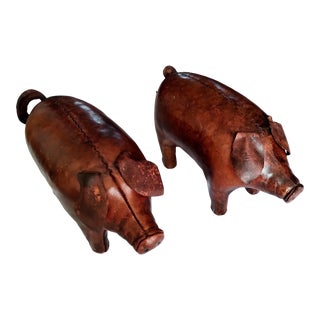 1960s Dimitri Omersa Pig Leather Footstools - a Pair For Sale