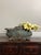 Late 19th century French patinated cast iron footed jardiniere with an oblong form in an aged green painted finish. A...