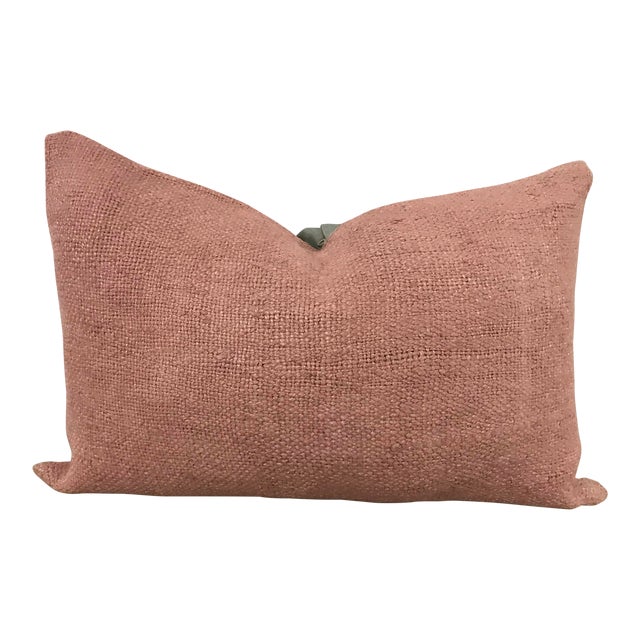 Turkish Modern Decor Hemp Pink Lumbar Pillow Chairish