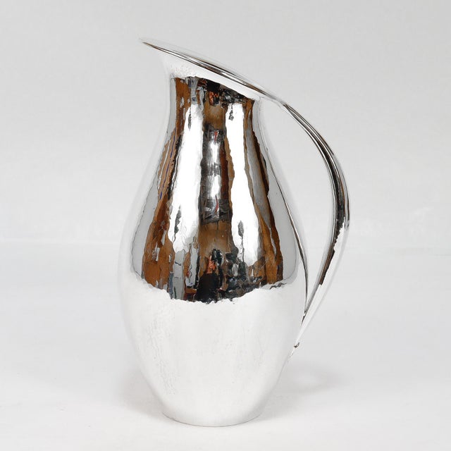Mid-Century Modern Vintage Georg Jensen Modernist Sterling Silver Pitcher No. 432a by Johan Rohde For Sale - Image 3 of 15