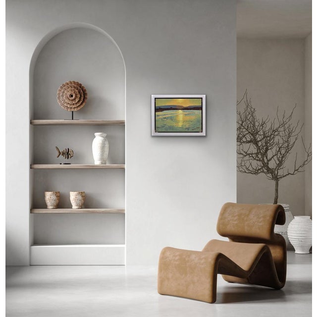 James Fry, Poole Harbour, Purbeck Hills Beyond, Dorset Landscape, Impasto Oil Painting, 1950s, Framed For Sale - Image 18 of 18