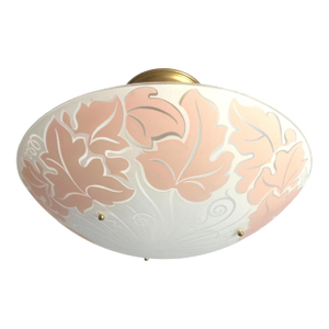 1940s Pink Oak Leaf Ceiling Light