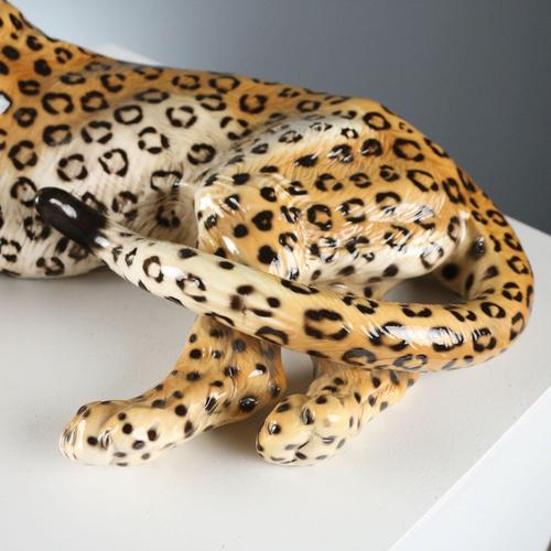 Ceramic Leopard with Cub from Ronzan For Sale - Image 5 of 9