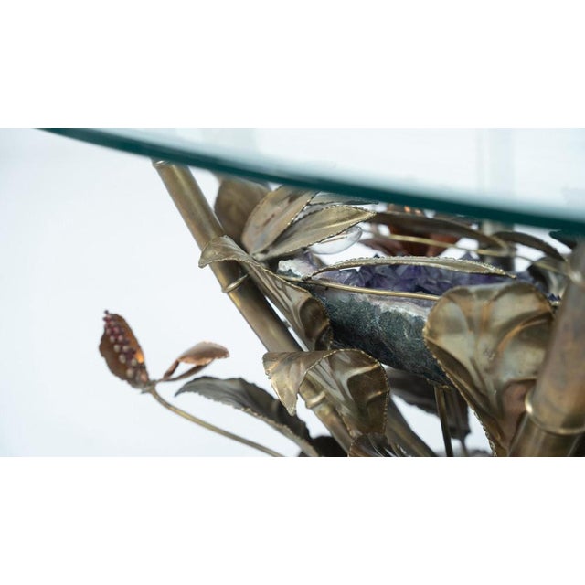 Hollywood Regency Hollywood Regency Faux Bamboo Lightning Coffee Table attributed to Jacques Duval, 1970s For Sale - Image 3 of 16