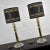 1970s Modern Hollywood Regency Lamps Lucite & Brass Plate Black With Shades Style Karl Springer - A Pair For Sale - Image 9 of 16