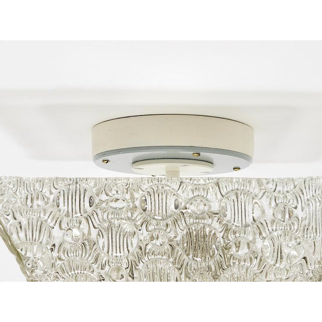 Square Brass & Textured Glass Ceiling Light attributed to J. T. Kalmar for Kalmar, 1950s For Sale - Image 18 of 18